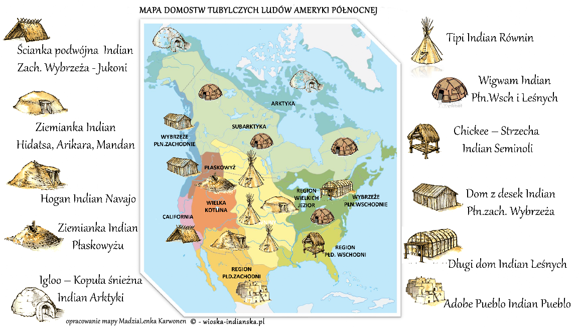 Tradycyjne indiańskie domostwa w Ameryce Północnej